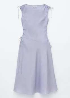 Flared Linen Midi Dress