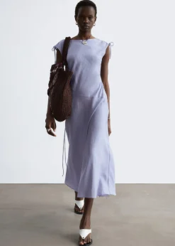 Flared Linen Midi Dress