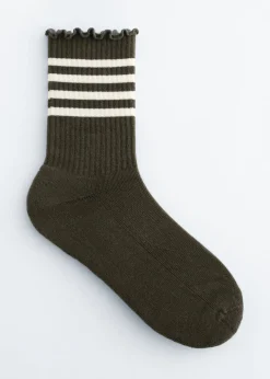 Frill-Trim Striped Socks