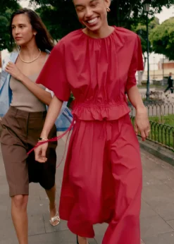 Gathered A-line Maxi Skirt