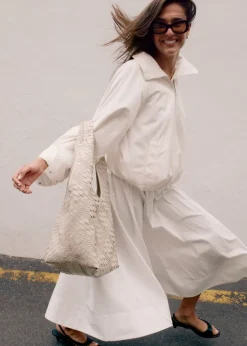 Gathered A-line Maxi Skirt