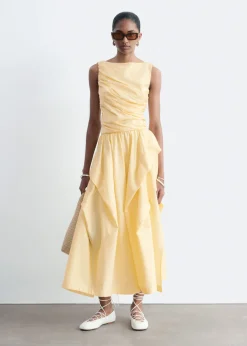 Gathered Midi Skirt