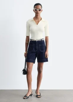High-Waist Denim Shorts