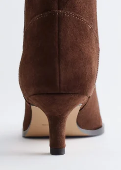 Kitten Heel Ankle Suede Boots