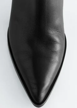 Kitten Heel Leather Ankle Boots
