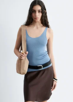 Knitted Scoop-Neck Tank Top