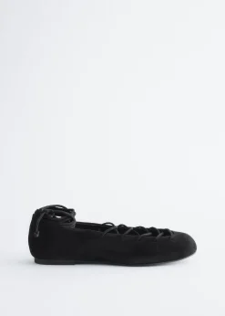 Lace-Up Leather Ballerinas