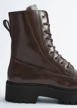 Lace-Up Leather Boots