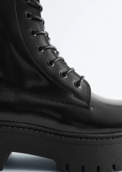 Lace-Up Leather Boots