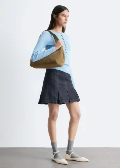 Leather Cross-Strap Ballet Flats