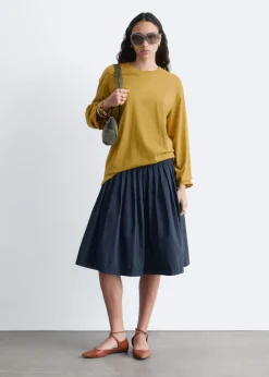 Leather Cross-Strap Ballet Flats