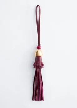 Leather Tassel Bag Charm
