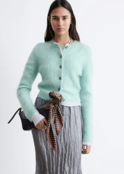 Mohair-Blend Brushed Cardigan