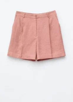 Pleated Linen Shorts
