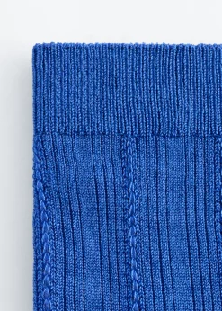 Rib-Knit Silk-Blend Socks