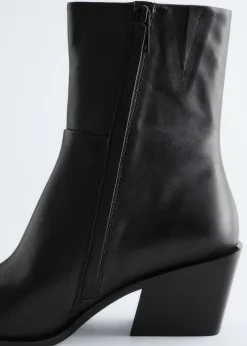 Sleek Leather Cowboy Boots