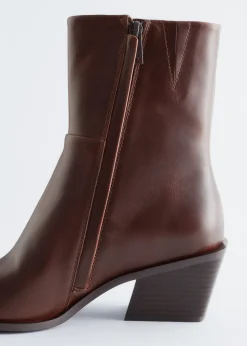 Sleek Leather Cowboy Boots
