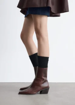 Sleek Leather Cowboy Boots
