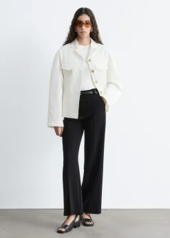 Straight Press-Crease Trousers