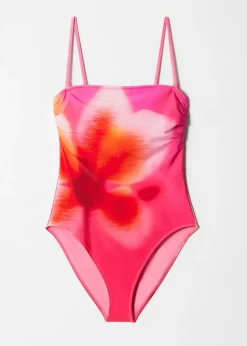 Straight-Neck Strappy Swimsuit