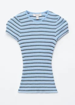 Striped Rib-Knit T-shirt