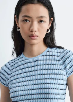 Striped Rib-Knit T-shirt