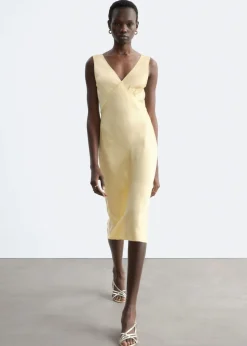 V-Neck Slip Midi Dress